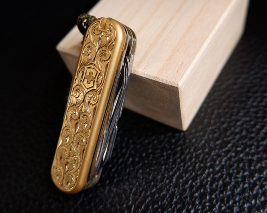 58 mm Victorinox Hand Engraved Brass Scales