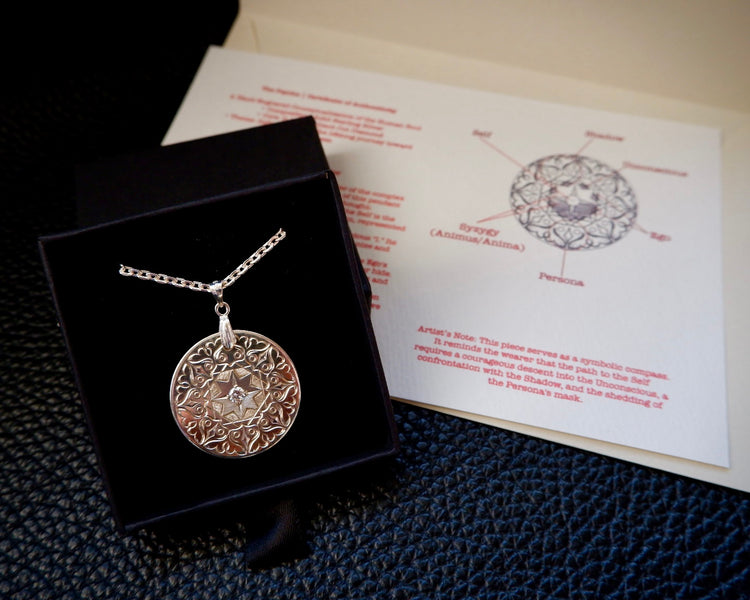 “The Psyche” Pendant - Diamond And Hand Engraved Sterling Silver