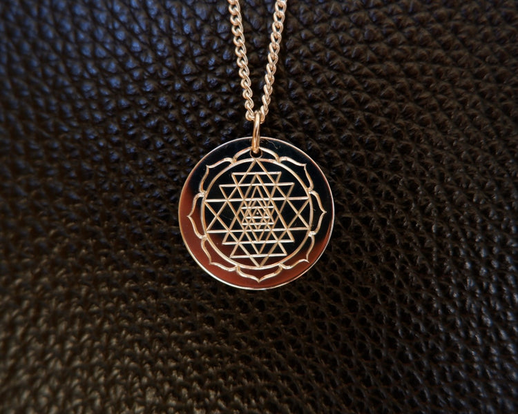Sri Yantra Pendant - Hand Engraved In Sterling Silver