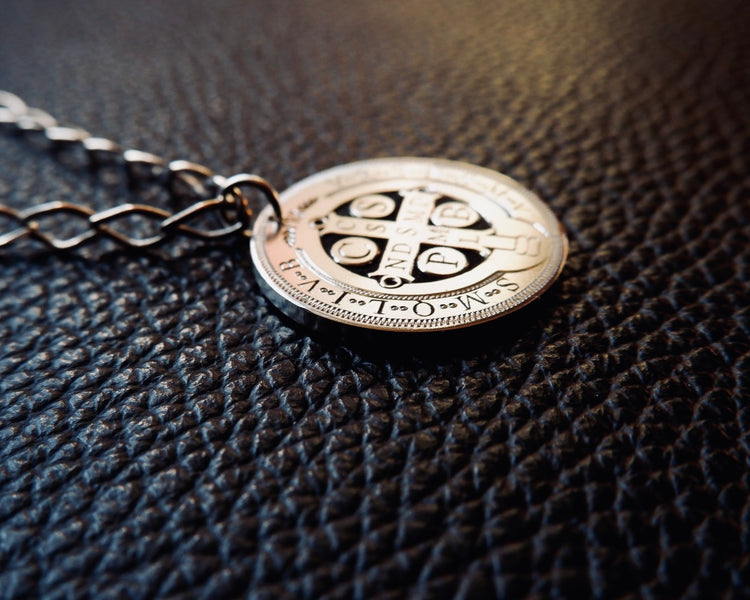 St.Benedict Exorcism Prayer Pendant - Hand Engraved In Sterling Silver